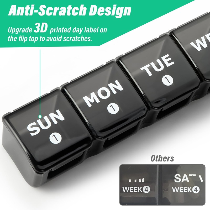 Large Monthly Pill Organizer, XL 4 Weeks Pill Box,28 Day