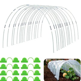 YAYODS 72 Pcs Garden Hoops for Raised Beds, 12 Sets of 8 Ft Long Greenhouse Hoops Grow Tunnel Rust-Free Fiberglass Support Hoops Frame for Netting, DIY Plant Support Garden Stakes for Row Cover