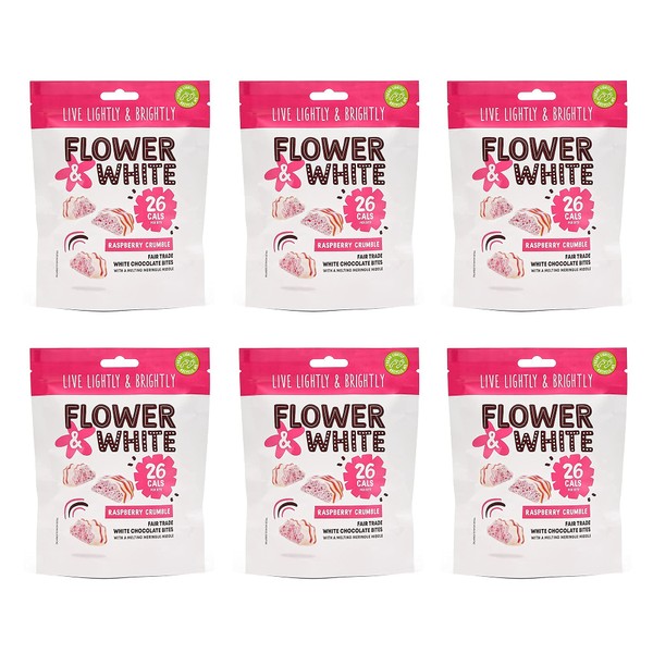 Flower & White Raspberry Crumble Meringue Bites (6 Pack) –