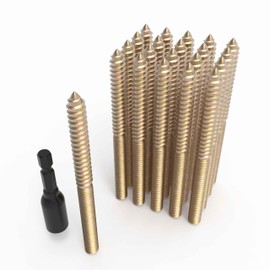 Hanger Bolts,Single Pointed Double Ended Screw 20PCS 3-1/2" (20, Yellow, 5/16" X 3-1/2")