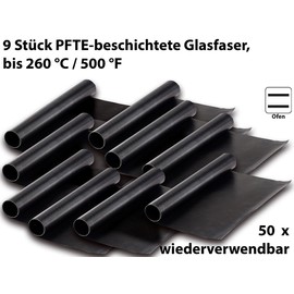 Rosenstein & Söhne Barbecue Mat: Permanent BBQ Grill Mat & Non-Stick Fibreglass Frying Foil 9 Pieces (Baking Paper, Magic Grill Mat, Protective Film)