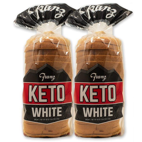 White Keto Bread - Zero NET Carbs - Keto Diet Approved - 2 Loaf Pack (2 x 18oz)