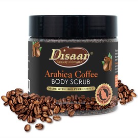 DISAAR BEAUTY Arabica Coffee Body Scrub Remove Dirt Aging Cuticles Reduce Cellulite Refine Pores Nourish Moisturize Skin 200ml6.76fl.oz               