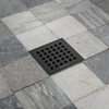 Bernkot Square Shower Drain, 4" Matte Black 304 Stainless Steel