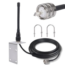 Arridioter VHF Marine Radio Antenna 156-163MHz Waterproof Boat Antenna with 16.4ft RG-58U Coaxial Cable,L Mount Bracket,U Bolt for Yacht Sailboat