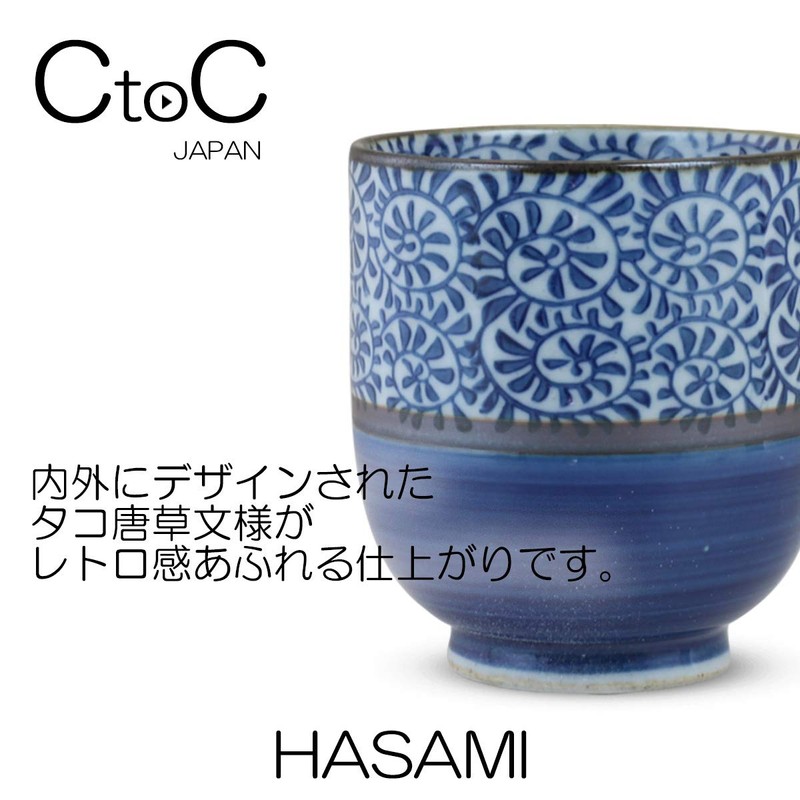 Ctoc Japan 821229 Tea Cup, Blue, Φ3.0 x 3.4 inches