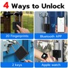 Dhiedas Fingerprint Gate Lock, 2.7'' Long Shackle Heavy Duty Smart