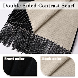 maamgic Womens Scarf Large Pashmina Shawls and Wraps Light Blanket Scarf for Evening Dress Warm Daily Travel Office Apricot and Beige