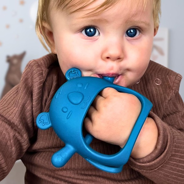 Infatot® Teething Toys for Baby Gifts - 2 Pack Koda Koala Teether Mitten Glove, Baby Essentials for Newborn, Teething Mitten for Babies - Baby Toys 0-6 Months 6+ Hand Teethers for Babies - Teal Blue