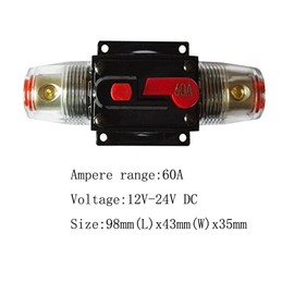 ZOOKOTO 60 Amp Circuit Breaker With Manual Reset Fuse Holder for Auto Car Marine Boat Stereo Switch Audio Inverter System Protection