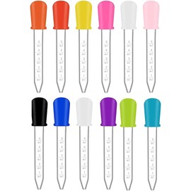 MMSZHL Cuentagotas Líquidas de Silicona, 12 Uds 5ml Cuentagotas de Transparente, Goteros de Plástico con Punta de Foco para Niños, Moldes de Gomitas de Caramelo, Manualidades