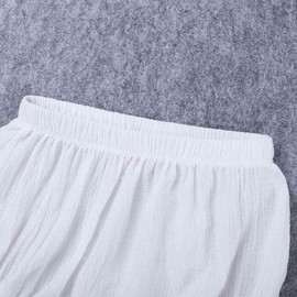 LNICEAR Toddler Kids Baby Girls Cotton Linen Shorts Basic Summer Plain Bloomers White 6-9 Months