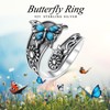 Alphm Butterfly Spoon Turquoise Ring for Women S925 Sterling Silver