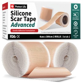 Medical Grade Silicone Scar Tape Advanced Adhesive Formulation (1.6" x 118") Scar Removal Away Strips for Surgical Scars, Silicone Tape & Keloid Scar Treatment, Reusable Silicone Scar Sheets