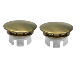 2 Pack Sink Overflow Cover Basin Trim Copper Bathroom Sink Rings,Bathroom Kitchen Sink Trim Overflow Cover Insert in Hole Round Caps(Gold)