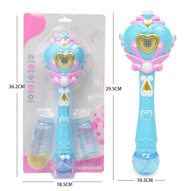 Fairy Bubble Wand Blower Musical Light Up Bubbles Toy for