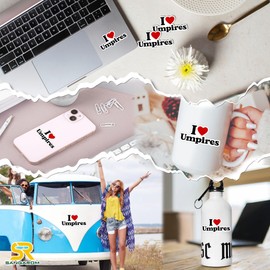 Set 3PCS - 2" I Love Umpires Sticker for Catchers Helmet Softball Baseball Waterproof Vinyl Decal for Water Bottles, Tumblers, Cup, Laptops, Hard Hats, Kindle Gift for Men Boy Player (2 Inches)