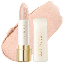 FOCALLURE Moisturizing Shiny Lipstick,Pearl Shimmery Finish,Hydrating Tinted Lip Balm with Creamy Texture,Long Lasting High Pigmented Lip Stain,Flower Dance