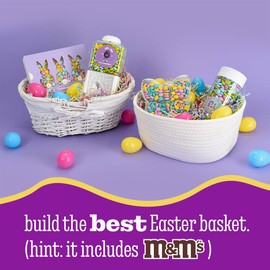 M&M'S WORLD Easter Milk Chocolate Candy Jar, Festive Spring Themed Treats in Reusable Container, Perfect for Egg Hunts, Basket Fillers, Party Favors, and Seasonal Snacking