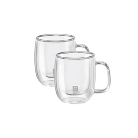 Zwilling 39500-110 Double Wall Glass, Espresso 2.8 fl oz (80 ml), Set of 2 Tumblers, Insulated, Cold and Heat Retention, Double Wall Construction, Espresso, Demitas Cup, Microwave Safe