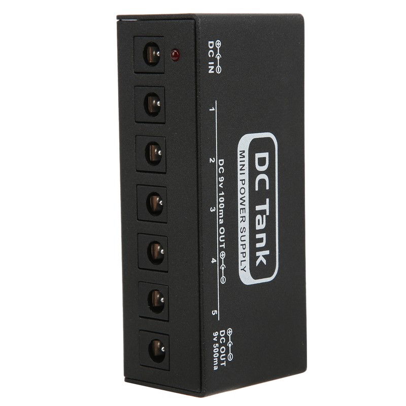 Pedal Power Supply 6 Isolated Outputs Metal Black Electric Equipment