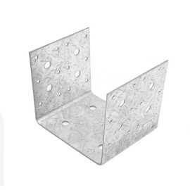 2-Pack U-Shaped 6x6 Post Base Bracket, for Outdoor Deck Base, Pergola Brackets, Fence Kit, Rail Post, Shelves and Gazebos Bases, 12 Gauge Steel