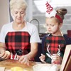 Geyoga 2 Pieces Christmas Aprons for Women Buffalo Plaid Check