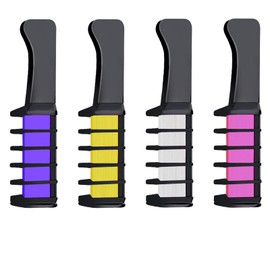 Pack of 4 Hair Chalk Combs, Hair Colourations, Temporary Hair Colour for Children Girls, DIY Cosplay
