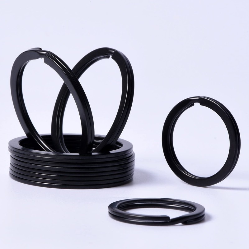 30 Pieces Flat Key Rings Metal Keychain Rings Split Keyrings