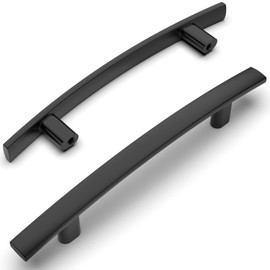 Amerdeco 10 Pack Matte Black 3-3/4 Inch(96mm) Hole Centers Kitchen Cabinet Pulls Hardware Kitchen Handles for Cabinets Cupboard Handles Drawer Pulls ZH0003…
