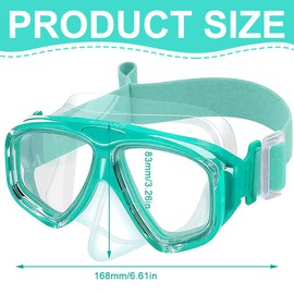 GXGM 1 x Children's Diving Goggles, Swimming Goggles, Snorkel Mask, 180° Panorama Anti-Leak Diving Mask, Children's Gifts, Girls Gift, Diving Accessories (Green)