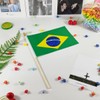 QQSD Brazil Small Flag Brazilian Stick Mini Hand Held Flags