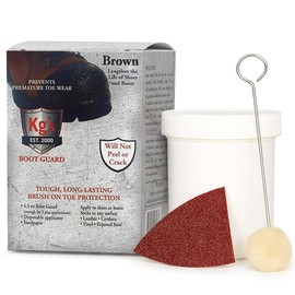 Kg's Boot Guard Brush On Toe Protection – Brush On Liquid for Tough, Long-Lasting Safety Protection on Boots, Made with Kevlar for Strong, Durable Protection (Brown, 4.5 Oz)