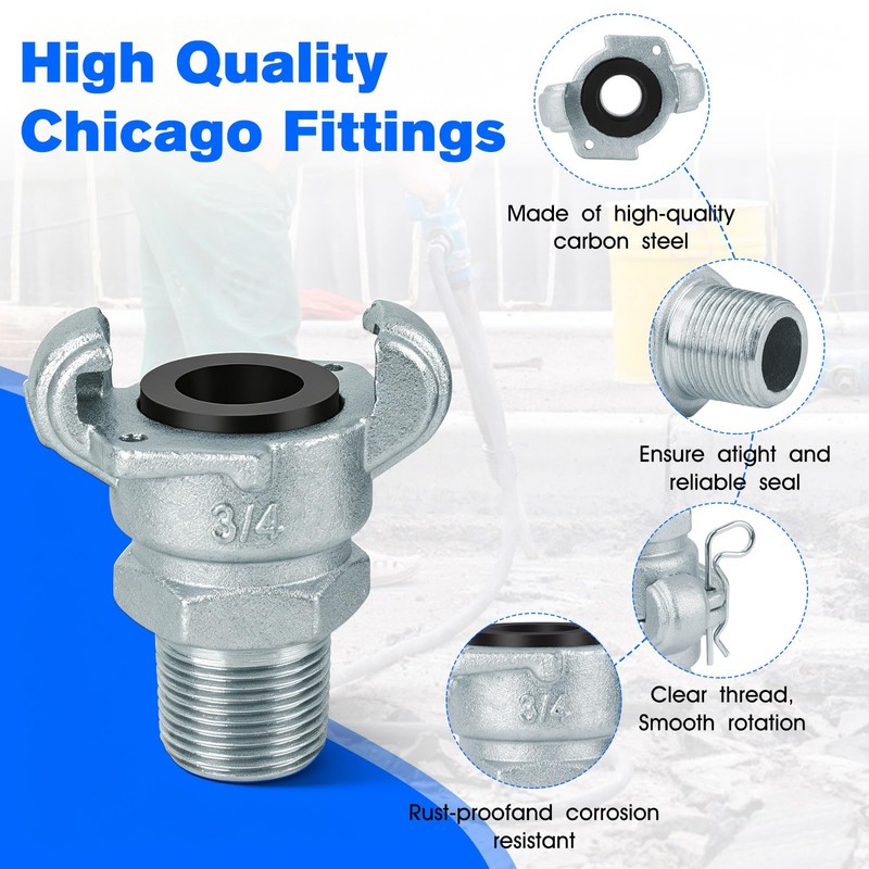 3/4 Chicago Fitting for Air Hose Fitting NPT Male End