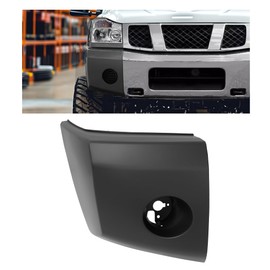 HECASA Front Bumper End Cap Cover Compatible with 2004-2007 Nissan Pathfinder Armada/Titan/Armada Replacement for NI1005147 620247S220 Bumper Corner Painted Black-Right Passenger Side