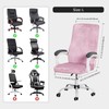 FORCHEER Velvet Large Office Chair Cover Pink Stretchable Computer Armchair
