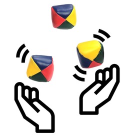 Colorful Set of Juggling Balls for Beginners and Professionals with Instructions! (2") Durable Simple Soft Mini Juggling Balls Vinyl Shells Plastic Beans (Juggling Balls, 6 Sets, 18 Balls)