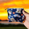 NUTFORD Multifunctional Printed Cotton Zipper Purse Pouch Bag with Cotton