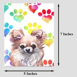 PICTURE THIS PRINTS Chihuahua Dog Greeting Card for Dog Lover, Colorful Dog Lover Greeting, Rainbow Heart Paw Print Card, Pet Sympathy, Dog-Themed Thank You, Comes with Envelope (5x7”)