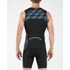 2XU Men's Active Triathlon Singlet, Black/Retro Dresden Blue, Small