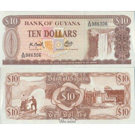 Prophila Collection Banknote Guyana Pick No: 23f UNC 1992 10 Dollars (Banknotes for Collectors - No Means of Payment) Landscapes