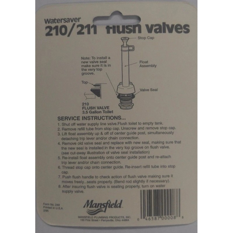 Mansfield Plumbing Products 0030 Flush Valve Service Pack - Quantity
