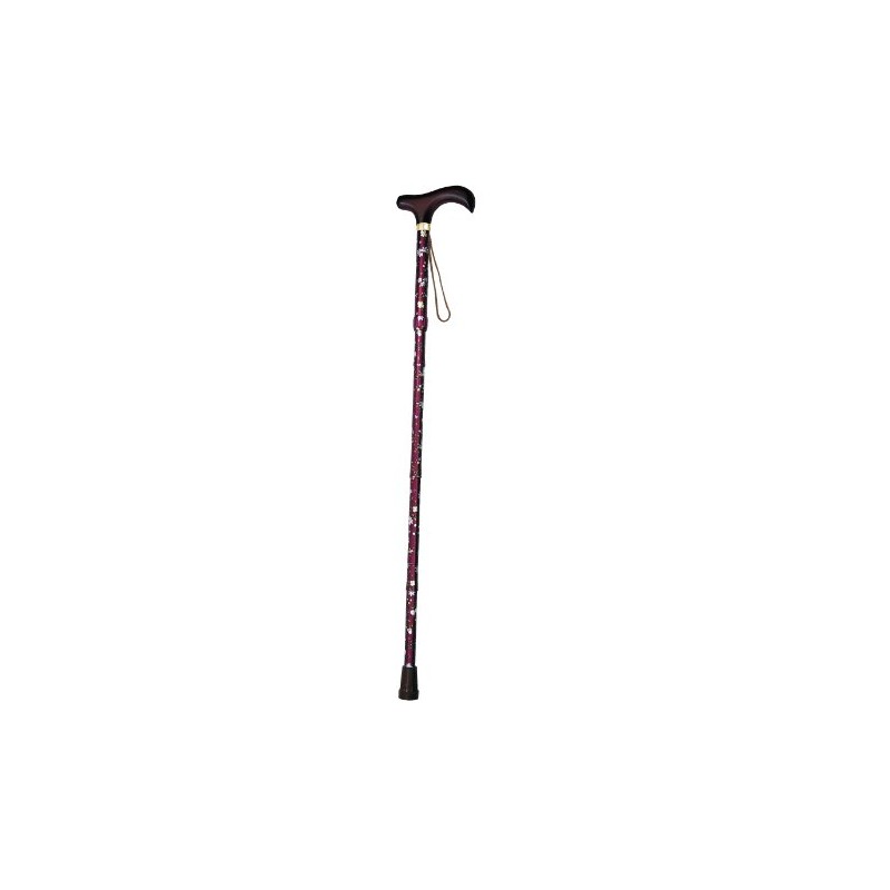 Shima Seisakusho Folding Compact Stick F Floral Red