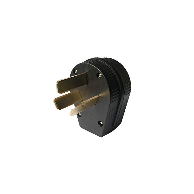 Power Plug 50 Amp, 125/250-Volt, Plug, Industrial-Strength Straight Blade Angled