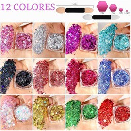 12 Colores Brillo Lentejuelas Sirena(12 Colores)