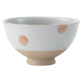 Arita Ware 74101 Rice Bowl, Diameter Approx. 4.3 inches (11 cm), Polka Dot, Red, Made in Japan