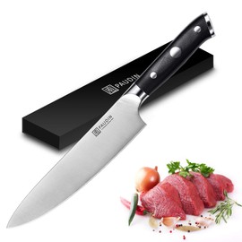 PAUDIN Chef Knife 8 Inch, Professional Kitchen Knife, 7Cr17MoV German Stainless Steel Forged Chefs Knife with Ergonomic G10 Handle, Classic Chef's Knife Meat Cooking Knife with Gift Box