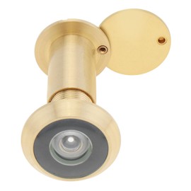 HOJLKLD Door Viewer, Solid Brass 200 Degree Peephole for 35-55mm(1-3/8" to 2-1/6") Doors, 16mm Pipe Diameter Door Peephole with Privacy Cover (Gold, 16mm)