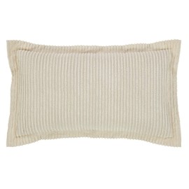 Better Trends Jullian Collection is Super Soft and Light Weight in Bold Stripes Design 100% Cotton Tufted Unique Luxurious Machine Washable Tumble Dry, King Sham, Ivory