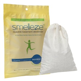 SMELLEZE Reusable Basement Odor Removal Deodorizer Pouch: Rids Funky Smell Without Fragrance Treats 150 Sq. Ft.